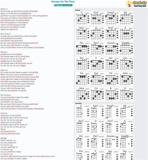 versace bruno mars ukulele chords.